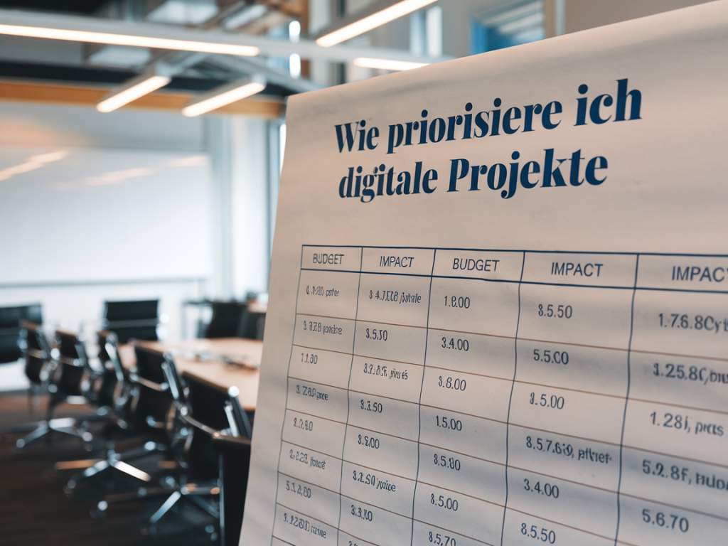 Wie priorisiere ich digitale projekte mit einem einfachen entscheidungs-canvas, damit budget und impact übereinstimmen