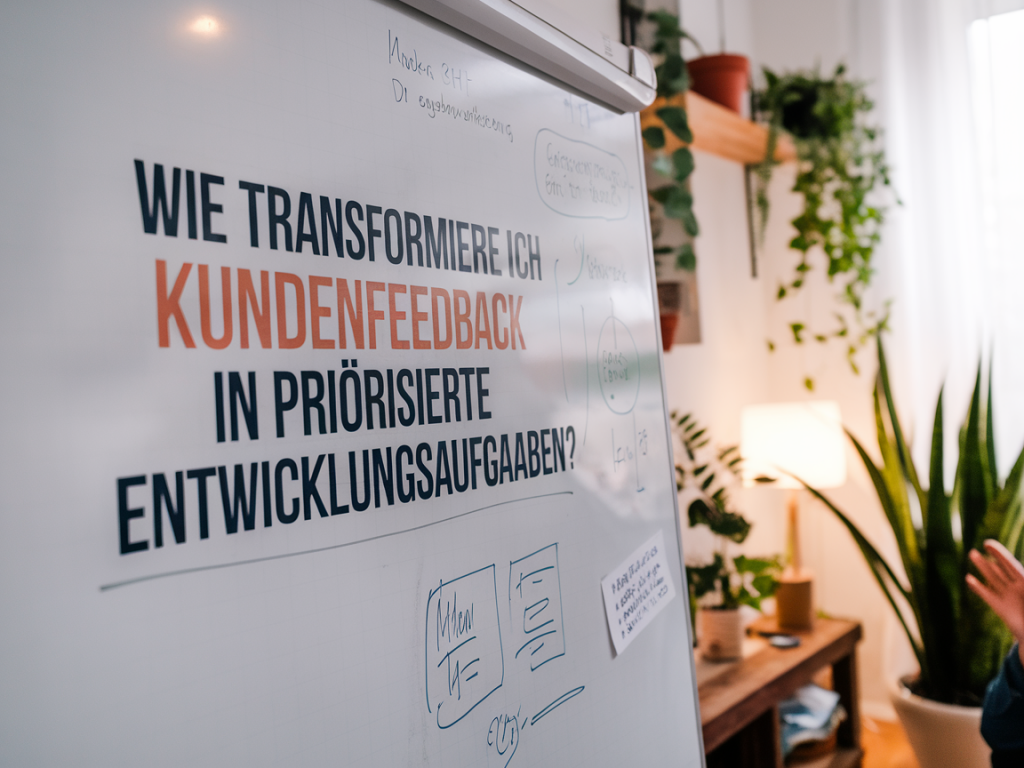 Wie transformiere ich Kundenfeedback in priorisierte Entwicklungsaufgaben