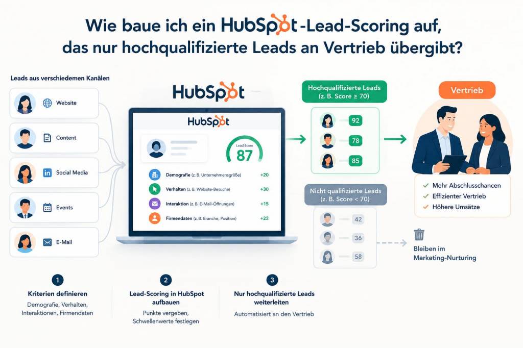 Wie baue ich ein hubspot‑lead‑scoring auf, das nur hochqualifizierte leads an vertrieb übergibt